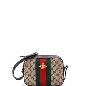 Gucci Bee Web Camera Bag Gg Canvas #241063G11B